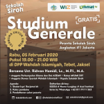 Telah dibuka kelas perdana   SEKOLAH SIROH  Angkatan #1 di Jakarta